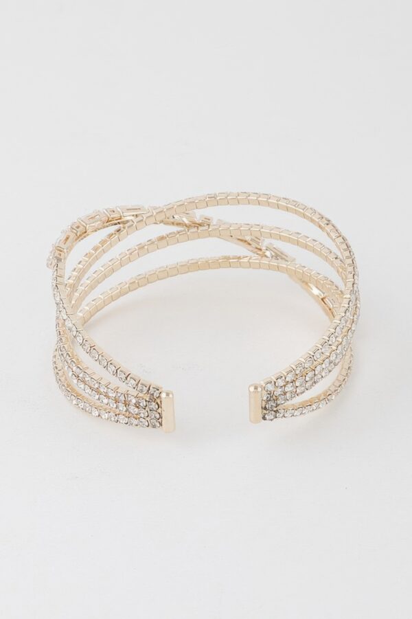 Laced Multi-Crystal Cuff Bracelet – Radiant Sparkle