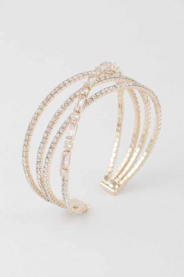 Laced Multi-Crystal Cuff Bracelet – Radiant Sparkle