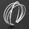 Laced Multi-Crystal Cuff Bracelet – Radiant Sparkle