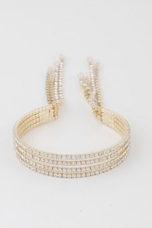 Multi-Drop Rhinestone Cuff Bracelet