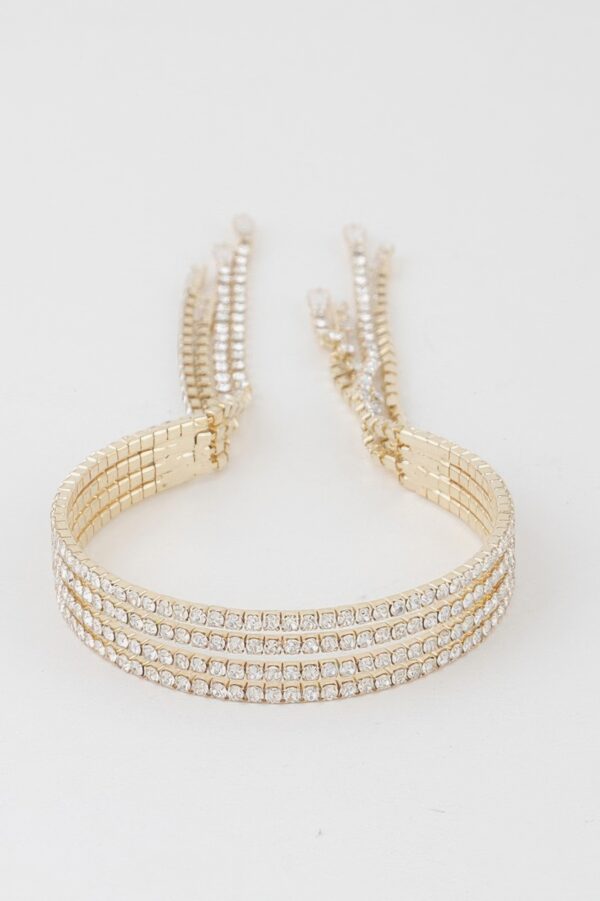 Multi-Drop Rhinestone Cuff Bracelet