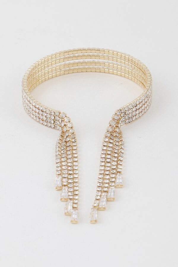 Multi-Drop Rhinestone Cuff Bracelet