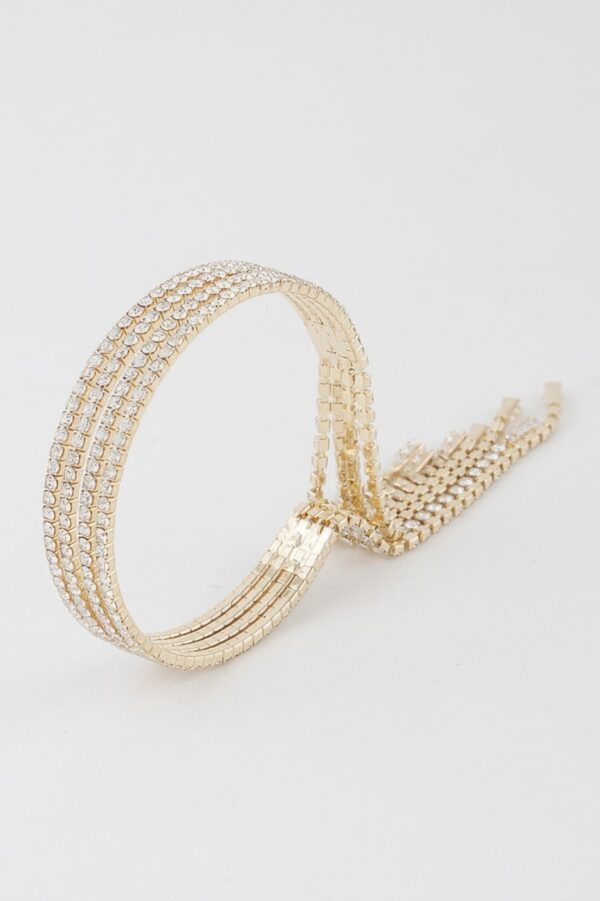 Multi-Drop Rhinestone Cuff Bracelet