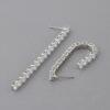 Rhinestone Bar Drop Earrings – Slender Vertical Bar