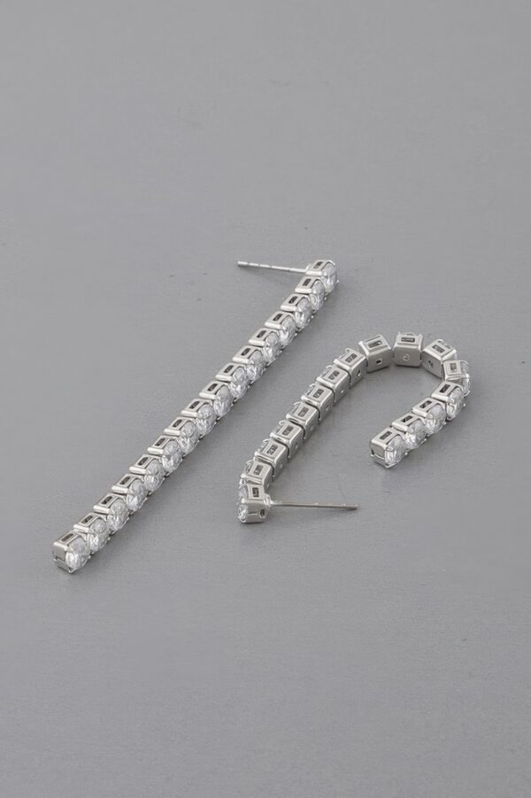 Rhinestone Bar Drop Earrings – Slender Vertical Bar