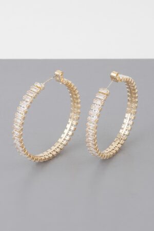 Multi Crystal Hoop Earrings – Polished Sparkle Hoops