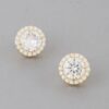 Embedded Round Stud Earrings – Polished 0.5in
