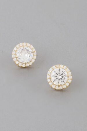 Embedded Round Stud Earrings – Polished 0.5in