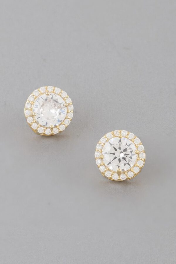Embedded Round Stud Earrings – Polished 0.5in