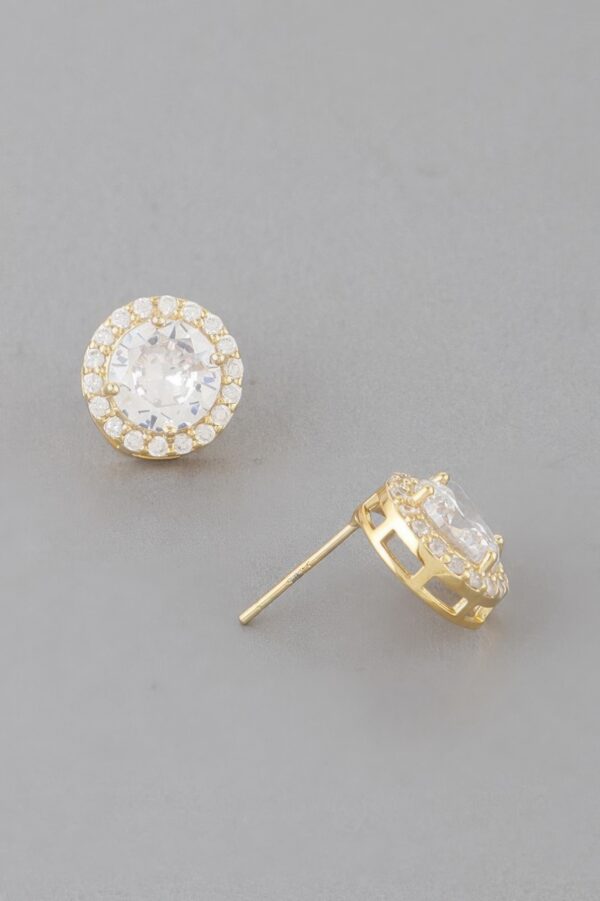 Embedded Round Stud Earrings – Polished 0.5in