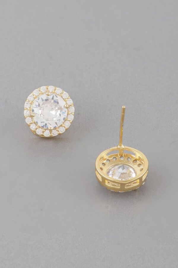 Embedded Round Stud Earrings – Polished 0.5in
