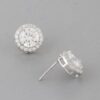 Embedded Round Stud Earrings – Polished 0.5in
