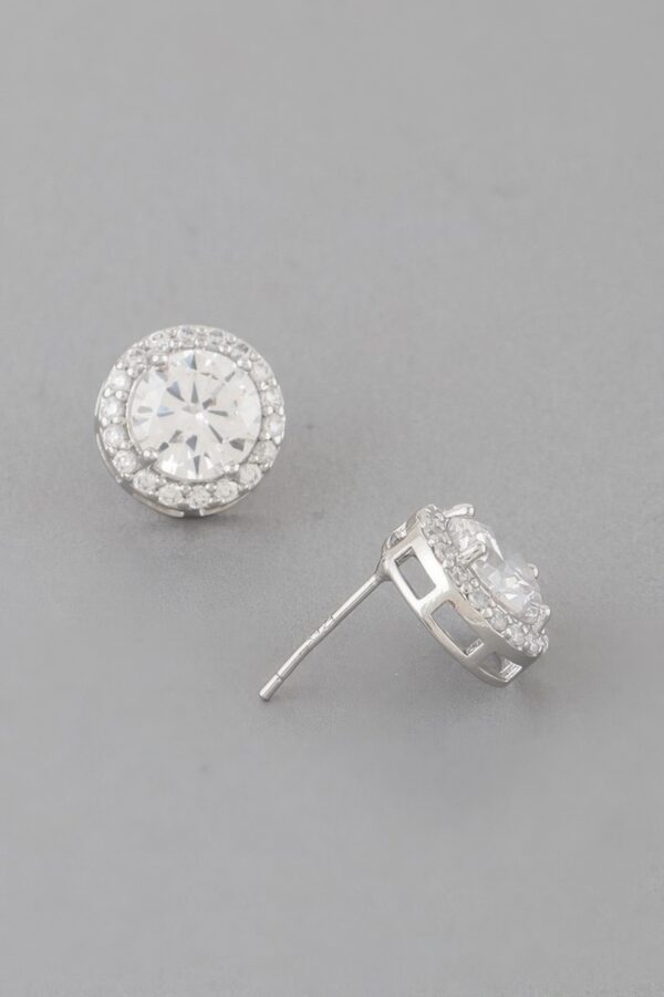 Embedded Round Stud Earrings – Polished 0.5in