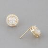 Round Jeweled Stud Earrings – Polished Setting