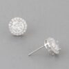 Round Jeweled Stud Earrings – Polished Setting