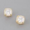 Cubic Rhinestone Embedded Stud Earrings – Polished Setting