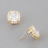 Cubic Rhinestone Embedded Stud Earrings – Polished Setting