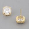 Cubic Rhinestone Embedded Stud Earrings – Polished Setting