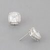 Cubic Rhinestone Embedded Stud Earrings – Polished Setting
