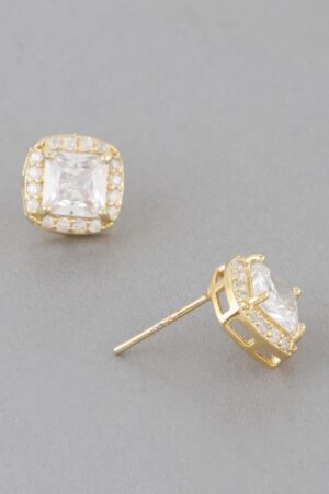 Cubic Rhinestone Stud Earrings – Polished Sparkle