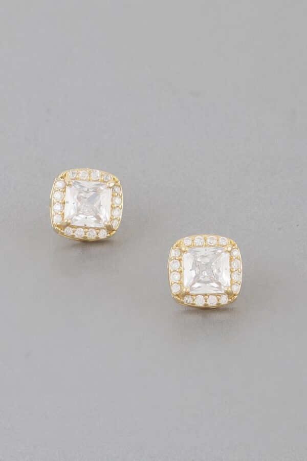Cubic Rhinestone Stud Earrings – Polished Sparkle