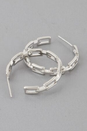 Link Chain Hoop Earrings – Interlocking Links