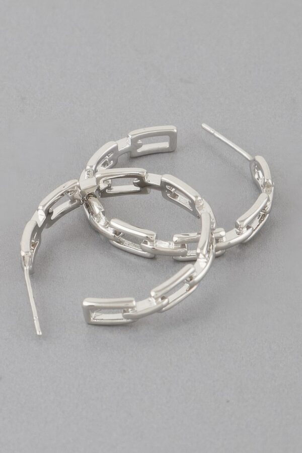 Link Chain Hoop Earrings – Interlocking Links