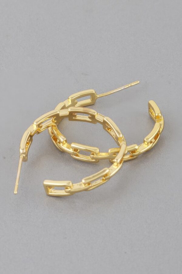 Link Chain Hoop Earrings – Interlocking Links