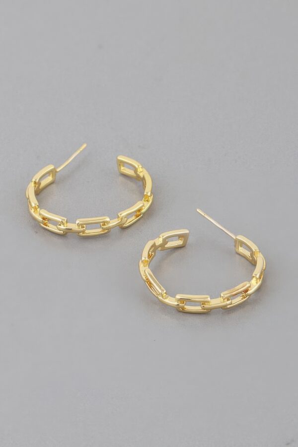 Link Chain Hoop Earrings – Interlocking Links