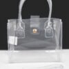 Clear PVC Crossbody Bag with Mixed Metal Accents