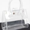 Clear PVC Crossbody Bag with Mixed Metal Accents