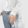 Clear PVC Crossbody Bag with Mixed Metal Accents