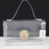Clear PVC Top-Handle Mini Bag with Mixed Metal Accents