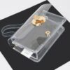 Clear PVC Top-Handle Mini Bag with Mixed Metal Accents