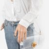 Clear PVC Top-Handle Mini Bag with Mixed Metal Accents