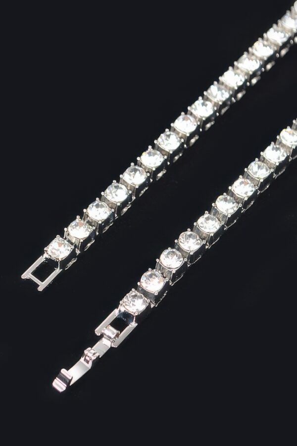 Rhinestone Layered Chain Necklace – 60cm