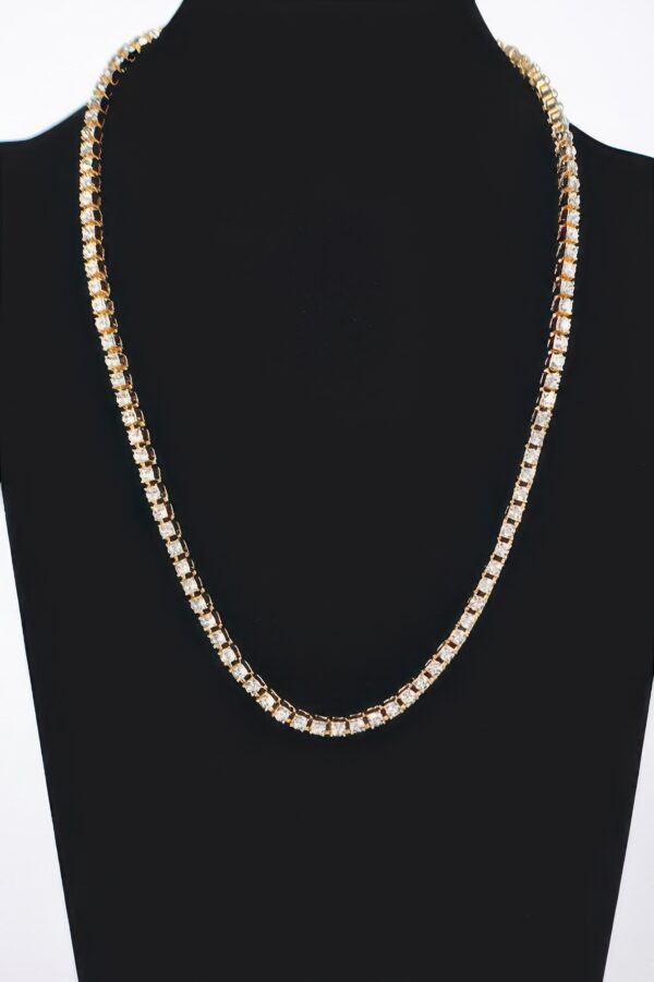 Rhinestone Layered Chain Necklace – 60cm