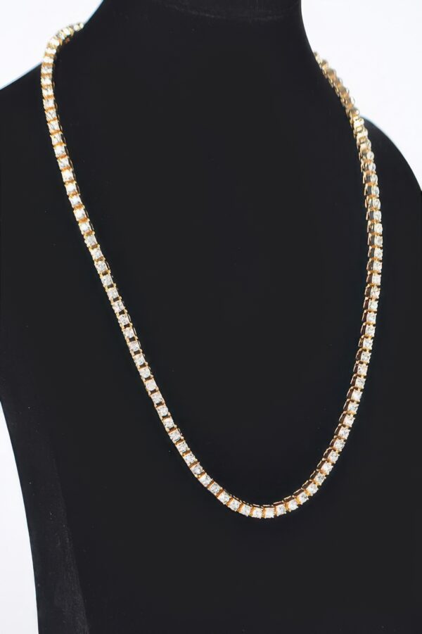 Rhinestone Layered Chain Necklace – 60cm