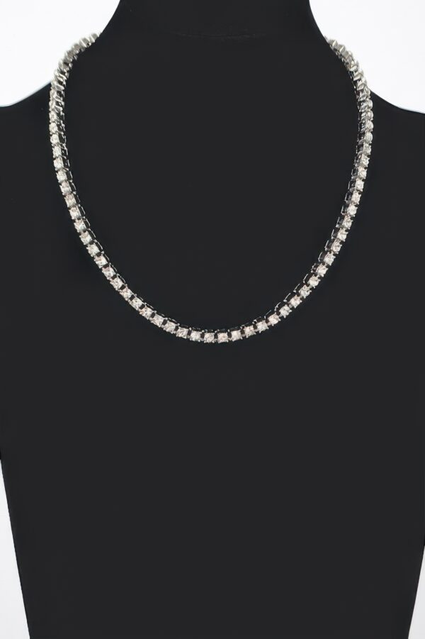 Rhinestone Layered Chain Necklace 45cm – Polished Shine