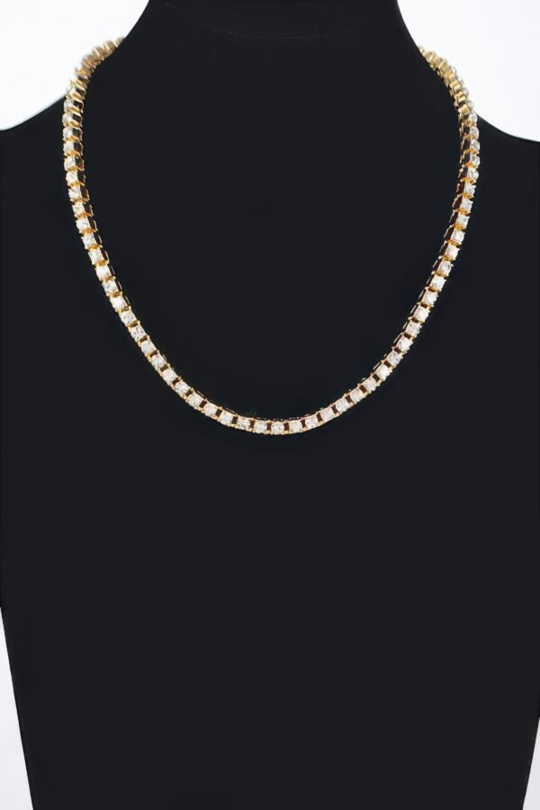 Rhinestone Layered Chain Necklace 45cm – Polished Shine