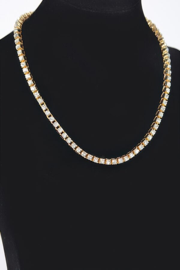 Rhinestone Layered Chain Necklace 45cm – Polished Shine