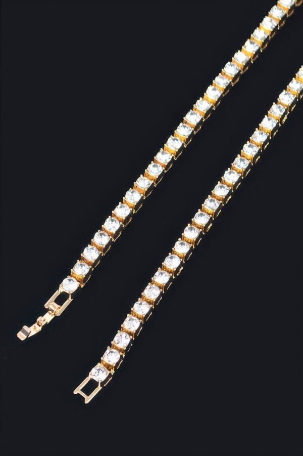 Rhinestone Layered Chain Necklace 45cm – Polished Shine