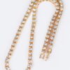Rhinestone Layered Chain Necklace 45cm – Polished Shine