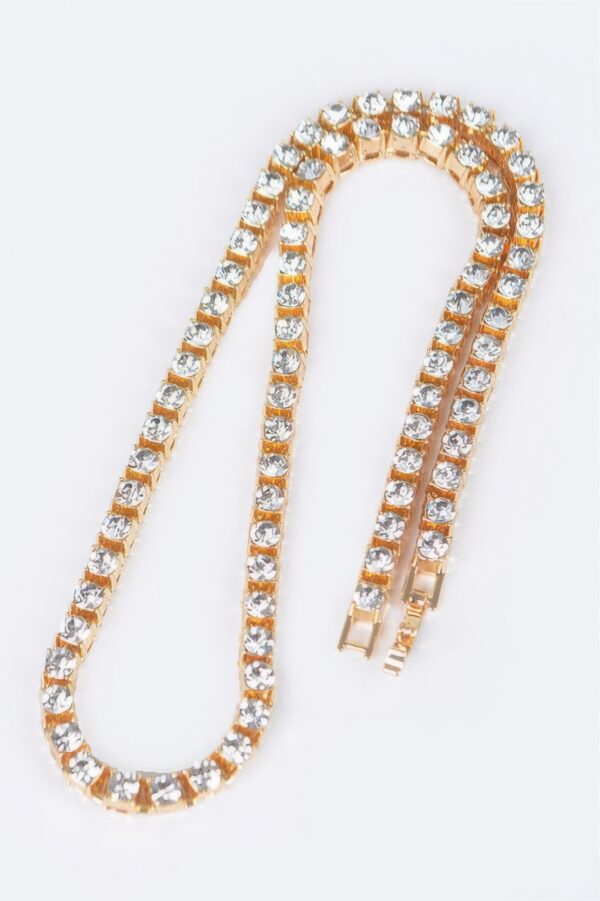 Rhinestone Layered Chain Necklace 45cm – Polished Shine