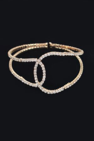 Rhinestone Open Cuff Bracelet – Structured Sparkle