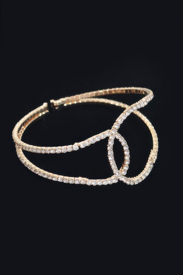 Rhinestone Open Cuff Bracelet – Structured Sparkle