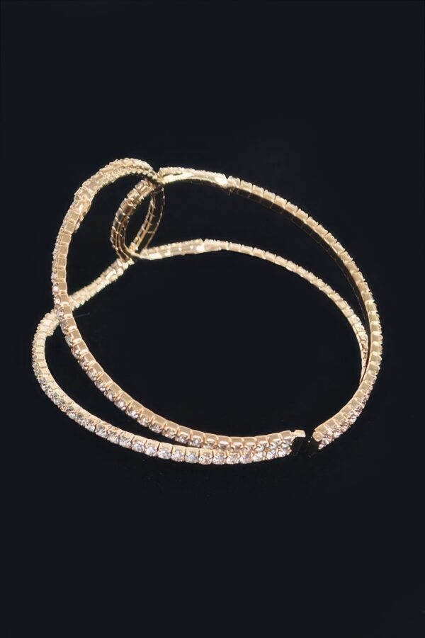 Rhinestone Open Cuff Bracelet – Structured Sparkle