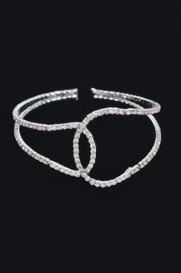 Rhinestone Open Cuff Bracelet – Structured Sparkle