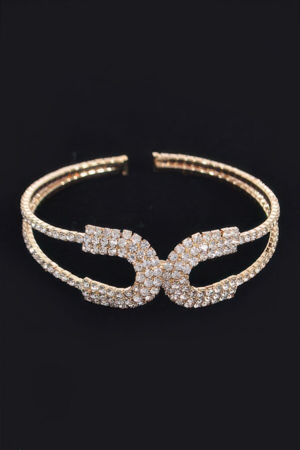 Wrap-Style Rhinestone Bangle – Layered Sparkle