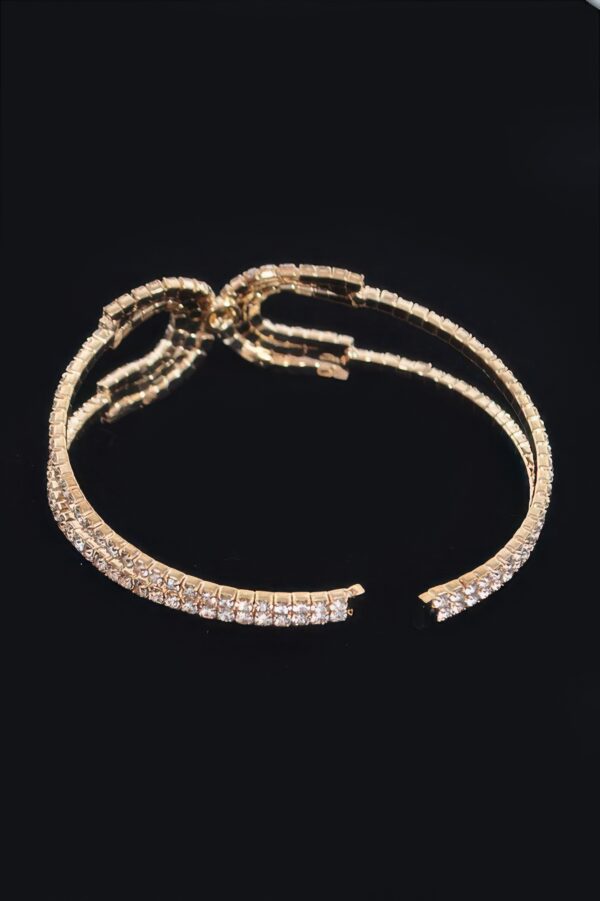 Wrap-Style Rhinestone Bangle – Layered Sparkle
